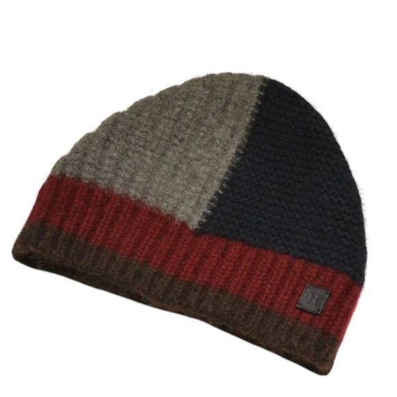 Hermès Genuine Detroit Beanie 100% Cashmere Sz L Unisex Hat Multicolor Luxury - Picture 3 of 3